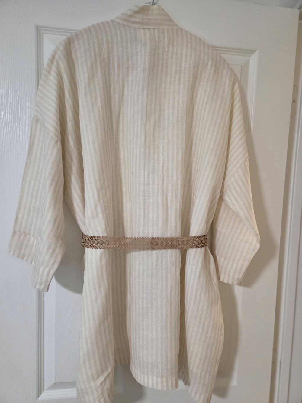 Laude the Label Women's Organic Linen Belted  Kimono Top. OS - Picture 9 of 10